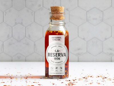 La Reserva - Artisanal Chili Oil Label and Branding branding graphicdesign labeldesign logo packaging packaging design