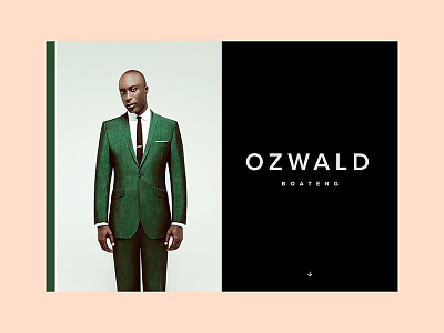 Ozwald Boateng app clean fashion landing minimal page splash ui ux web website
