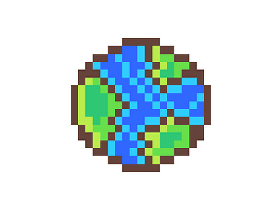 Pixel Art Earth Design