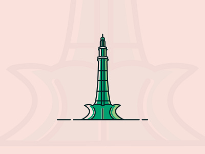 Landmark Minar E Pakistan Design branding clean design graphic design illustration logo vector