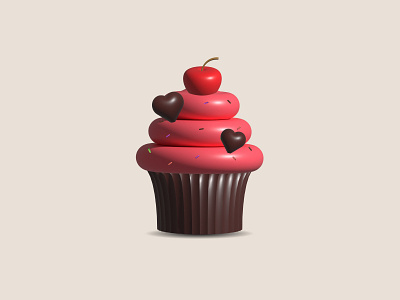 3D Cupcake Design branding clean design graphic design illustration logo vector