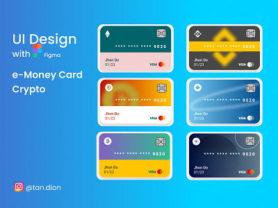 Crypto e-money card app bank card cryto design emoney mobile prototype ui
