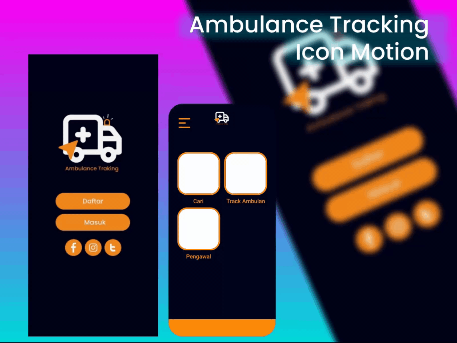 Ambulance Tracking Icon Motion animation branding graphic design logo motion graphics ui
