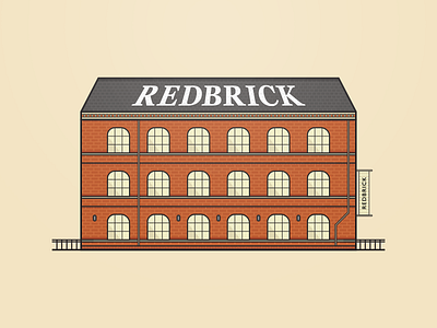 Redbrick Mill Illustration architecture brick building design flat illustration illustrator landmark mill restaurant vector windows