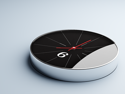 Chrome Clock 3D Render