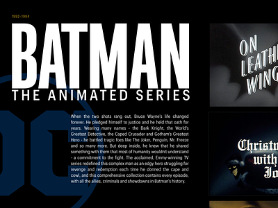Batman The Animated Series animation bat batman cartoon dark dc comics episodes typography web