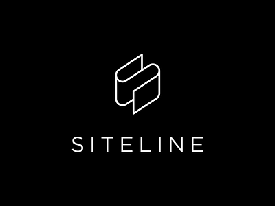 Siteline Logo 3d app black branding identity letter logo mark symbol