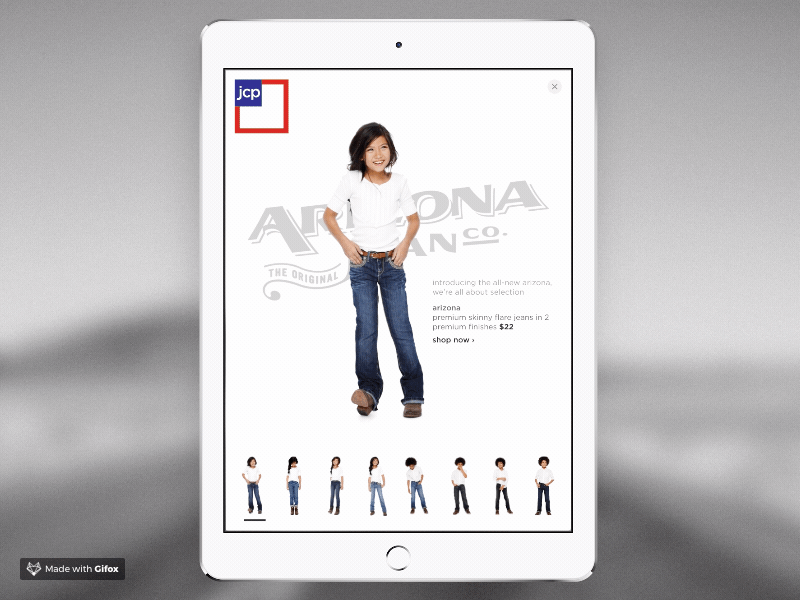 Arizona Jeans Digital Ad adobe adobe xd adobexd advertising animated design digital ipad marketing tablet ui