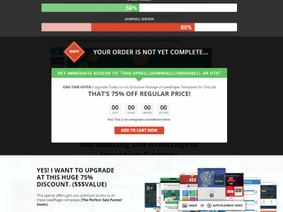UPSELL, DownSell, OTO, TripWire | All-in-One Sales Landing Page countdown timer design down sell landing pages leadpages oto sales template theme trip wire upsell wordpress