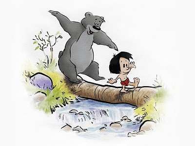 The Days Are Just Packed calvin and hobbes digital art illustrator jungle book photoshop wacom