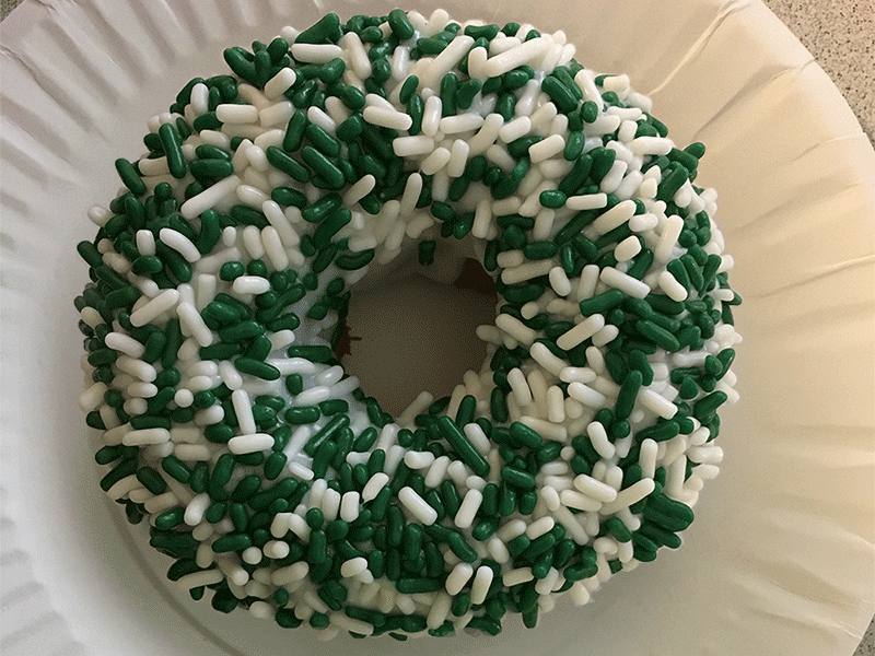 The Donut Experiment donut doughnut food gif green sprinkles st patricks day st. paddys still photography white