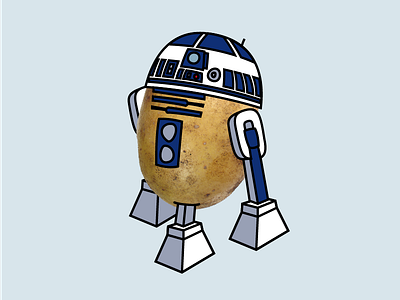 R2-TAT0 droid illustrator potato r2 r2d2 star wars starwars vector