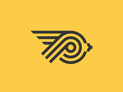 Pigeon logo concept bird brand branding fly icon identity logo logo design pigeon yellow