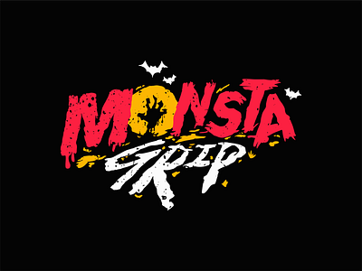 Monsta Grip logo branding grip halloween identity lettered lettering logo spooky