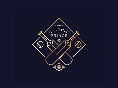Cricket Badge Concept ball bat cricket england gold prince regal rich rose