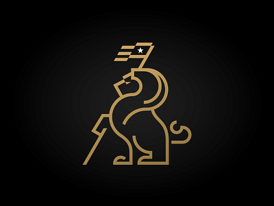 Unused Lion Concept africa african black black gold branding flag football geometry gold golden lion golden ratio lines lion logo logos male masculine metallic republic star