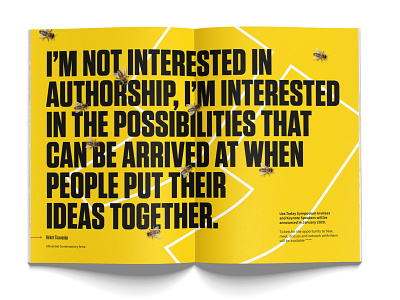 Use.Today Spread bee bees black bold charity earth editorial layout magazine manchester presentation quote stripes today tungsten typography wasp wasps world yellow