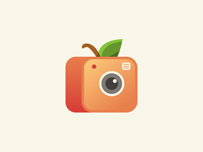 Logo Sketch camera logo peach vector
