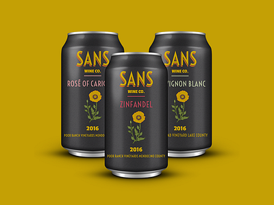 Sans Wine Co canned wine illustration packaging wine