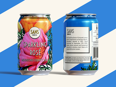 Sparkling Rose, By Sans Wine Co branding california can can design canned wine label packaging poppy sans wine