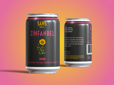 Zinfandel, by Sans Wine Company branding can design canned wine label packaging sans wine