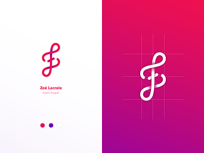 Personal Branding Monogram branding gradient grid grid system lacroix lettering logo monogram personal branding zoé zoé lacroix