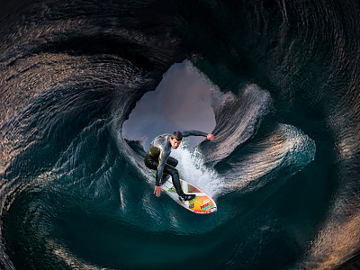 Surf distort photoshop polar coordinates surf wave