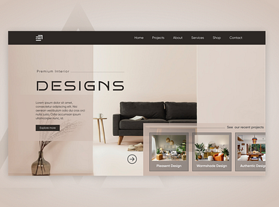 Interior Design website design ui ux web website design