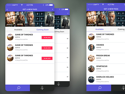 IOS App Design Concept for TV Series Passes #2 app design apple applestore ios pass app trendy design tv series