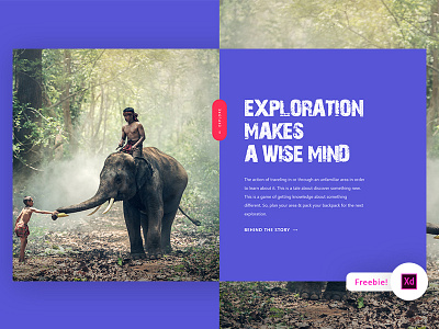 Exploration Landing Page - Adobe XD Freebie adobe experience resource adobe xd free design freebie landing minimal professional