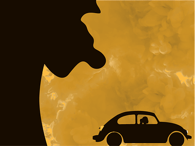 Landscape Illustration car character illustration illustrator landscape night smoke
