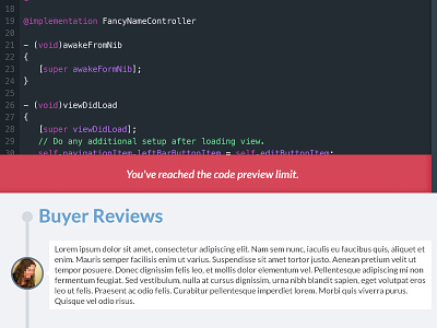 Snippet of a code shop clean code code viewer codeviewer flat ux webdesign website