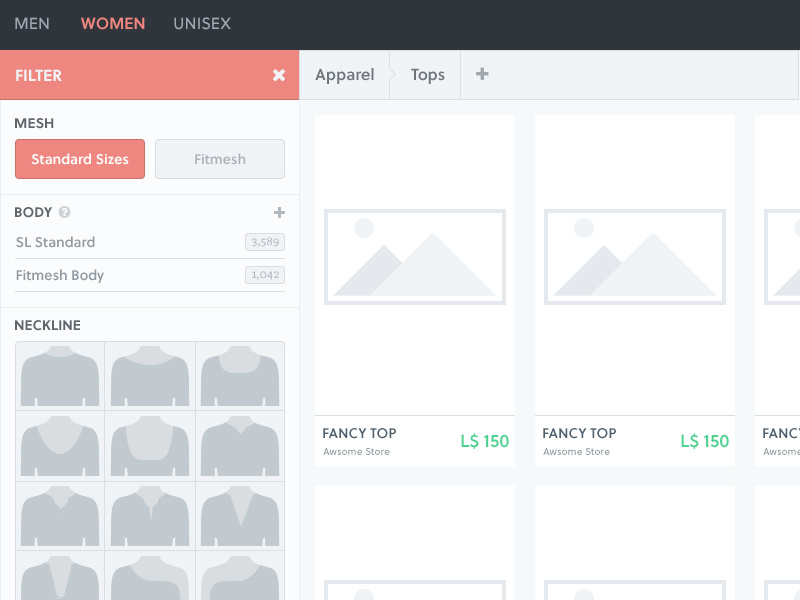 Marketplace filter flat webdesign webpage marketplace shopping ui filter ux web store