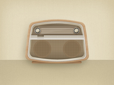 Retro Radio icon illustration ios ipad iphone knob radio retro vintage wood