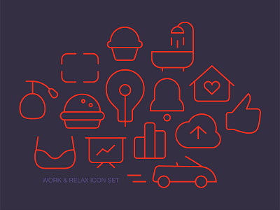 Work & Relax Icon Set