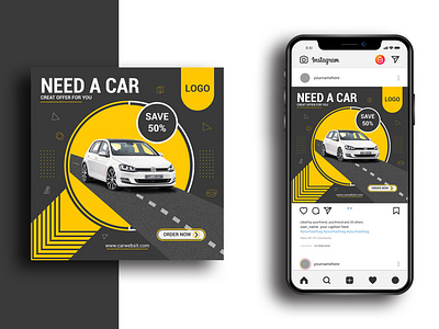 Instagram banner Post discount car post facebook post design instagram car post social media social media car post social media design