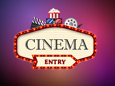 Cinema entry logo adobeilustrator creative logo logo designing