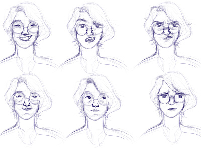 Quick Studies 2d 2d character adobe illustrator character character building character design drawing expression study gesture study graphic design head study illustration quick sketch quick studies sketch vector
