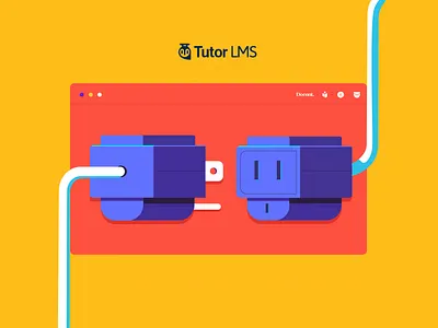 Blog banner illustration for Tutor LMS addons adobe illustrator banner banner illustration blog colorful creative design elementor endusers graphic design illustration it plugging in plugs software tutorlms typography vector website