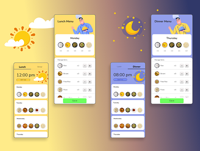 Canteen App Design app design illustration mobile ui ux vector