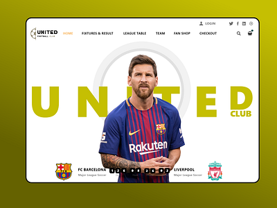 United club web | UI design adobexd brizmi clean clear creative dailyui design designs football minimal portfolio typography ui uidesign uiux unitedclub user experience userinterface ux web