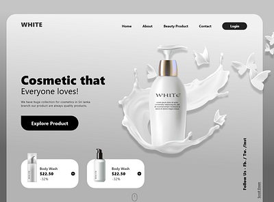 Cosmetic landing Page UI Design adobexd branding cosmetic creative dailyui designer designinspiration graphic design landing page design logo minimal motion graphics shop design ui uiux uiuxdesigner userexperience userinterface ux website