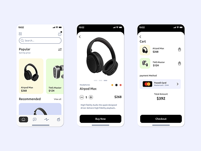 headphone App Design adobexd app design ashanniroshana behance branding dailyui figma graphic design headphone app minimalist mobile mobile app design product design ui uiux uiuxinspiration userexperience userinterface