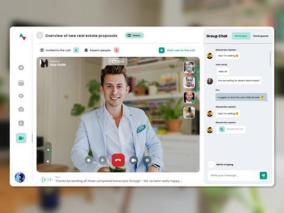 Live Video conference Dashboard Design