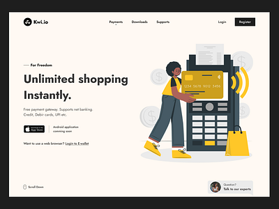 landing page design branding brizmi card paymeny charm color design illustrations landing page design minimalist new simple ui uidesign user interface ux vector web design