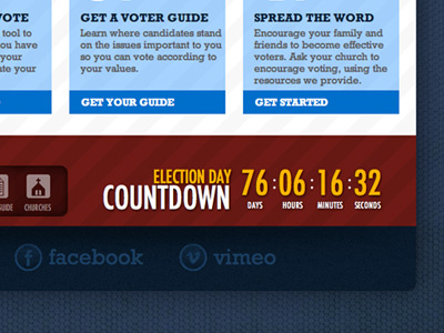 Voter Information Site countdown red white and blue stripes