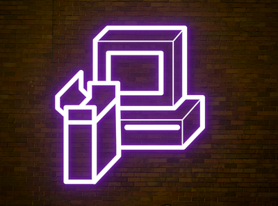 Neon INFUNABLES branding brick brick wall firstshot logo logodesign neon neon sign purple