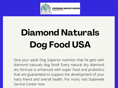 Diamond Dog Food In USA