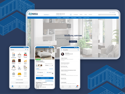 Nika furniture website app design development furniture store ui ux webdesign website