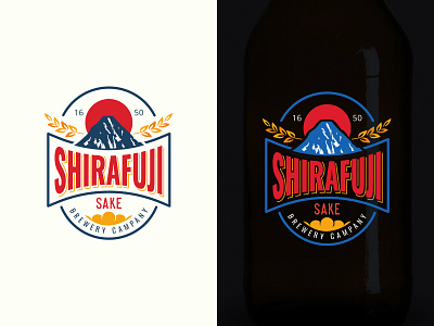 Label Design beer brewery japan label design mountain retro shirafuji